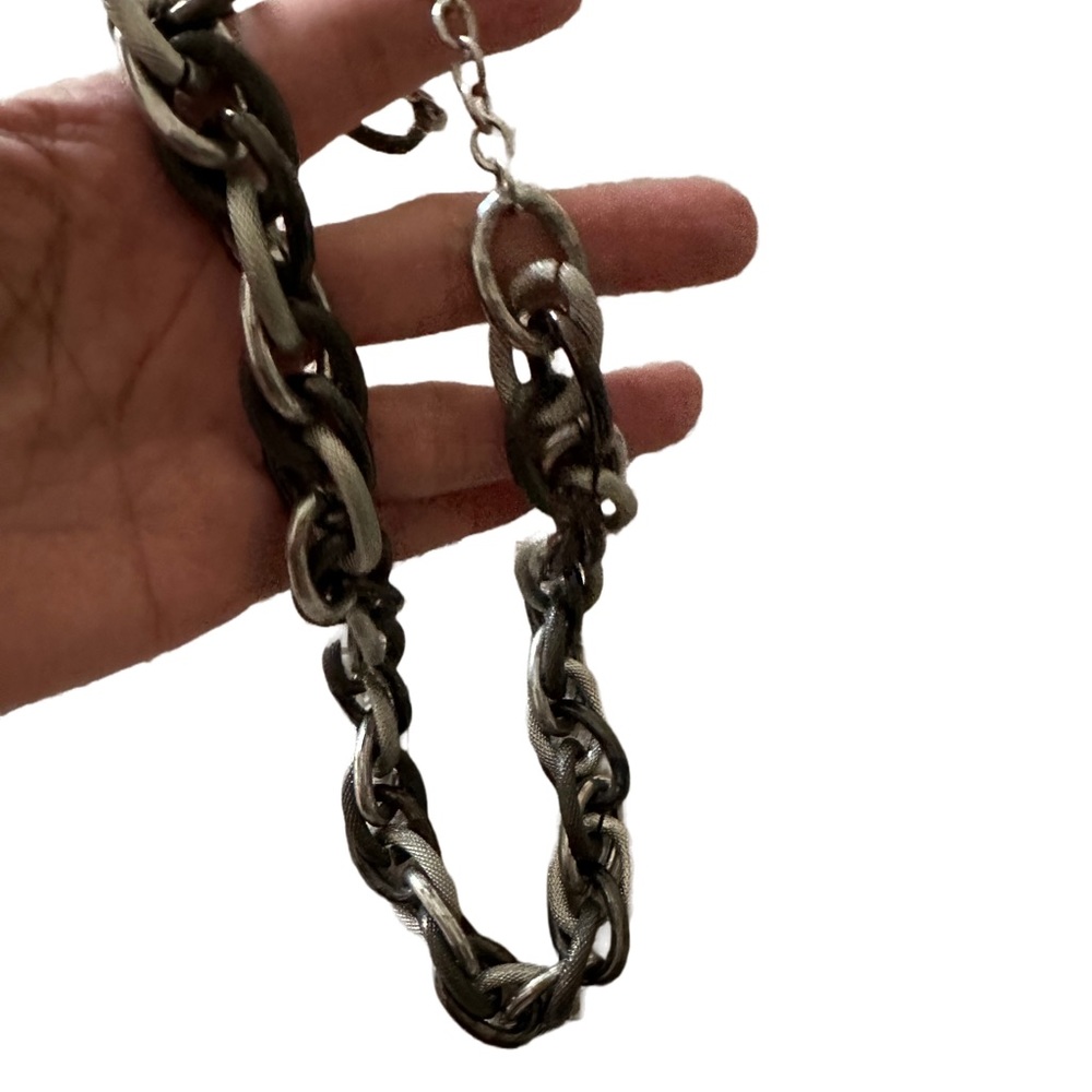 Vintage Necklace, anchor weave chain